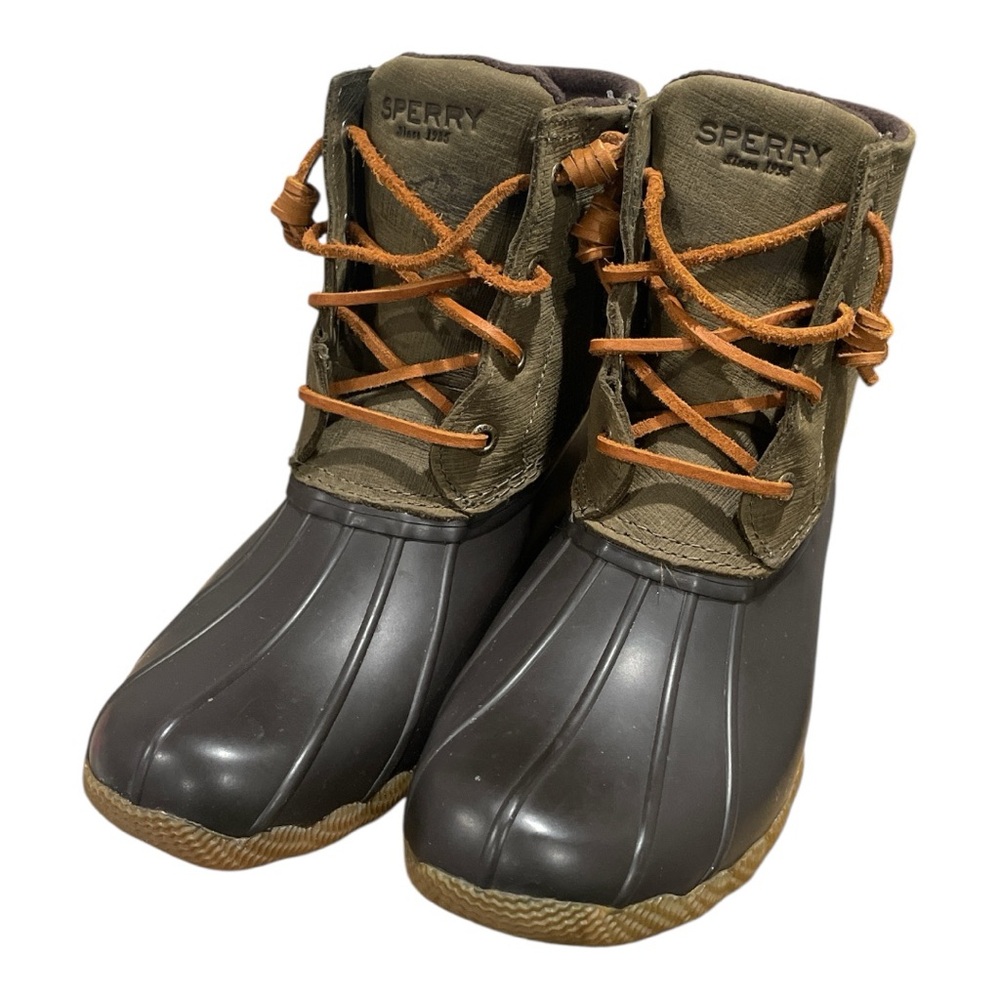 Sperry Olive and Brown Waterproof Boots